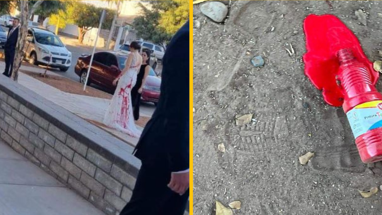 Matka ženícha pokazila svadobný deň nevesty tým, že na ňu pri prechádzke uličkou nechala vyliať červenú farbu