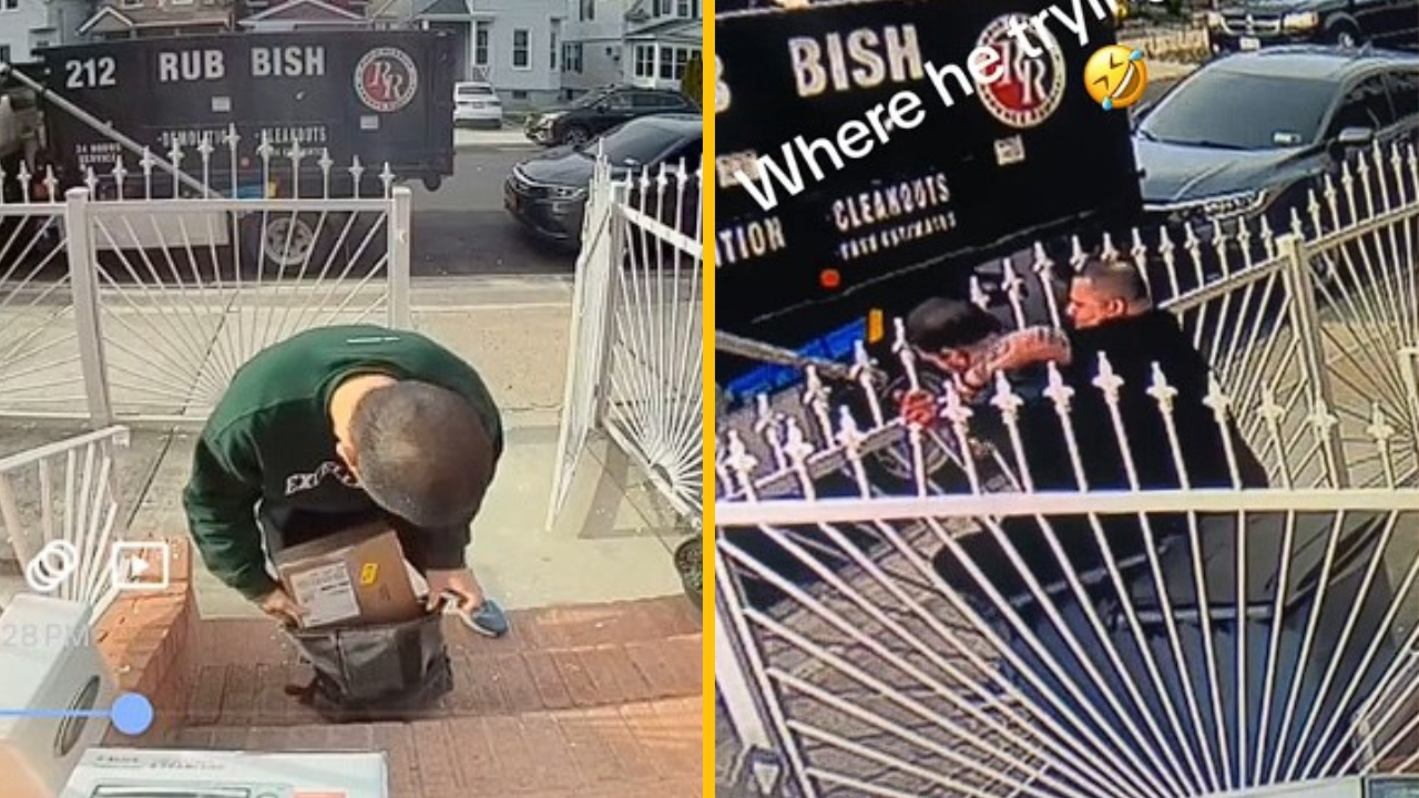 Muž nastražil pascu, aby dolapil zlodeja balíkov. Moment, kedy zlodej všetko oľutoval, zachytil na video