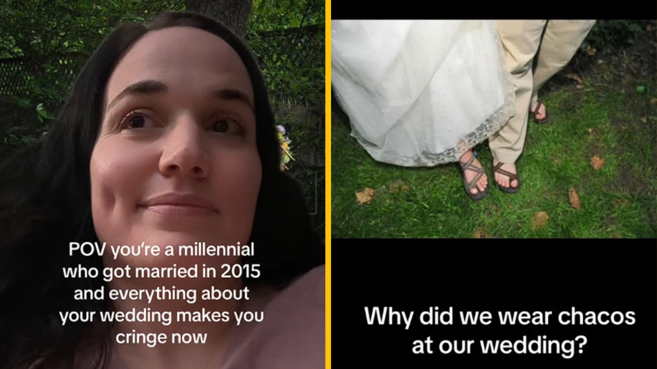 Mileniálka nedokáže opísať svoju svadbu z roku 2015 inak ako cringe. Vo videu ukázala všetky trápne detaily