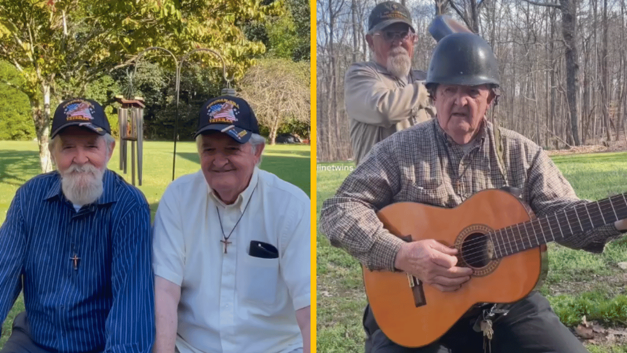 Dedkovia nahrali cover od AC/DC „Back in Black“, pričom jeden z nich udiera toho druhého kovovou panvicou do hlavy s prilbou, aby napodobnili bicie nástroje