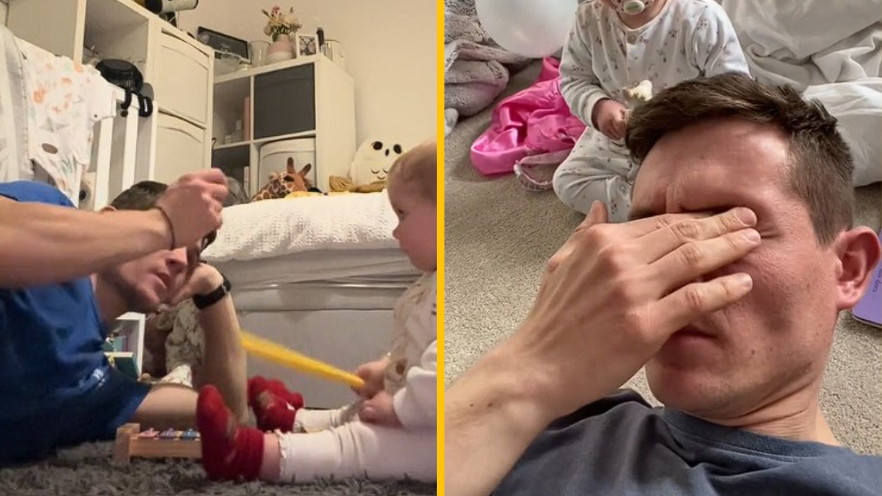 Otecko sa snažil zachytiť rozkošný moment s dcérkou. Hneď to oľutoval