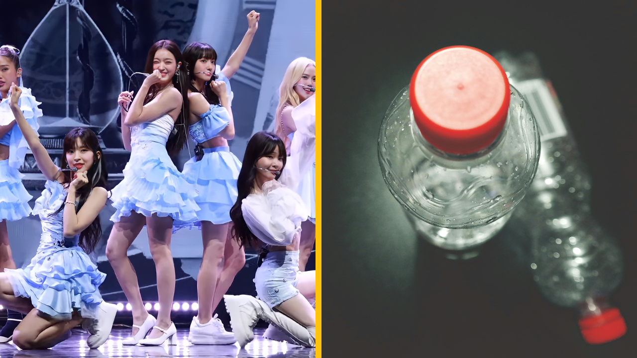 Univerzita rozdávala fľaše s vodou, z ktorých pila dievčenská spevácka skupina, ako ceny za talentovú súťaž