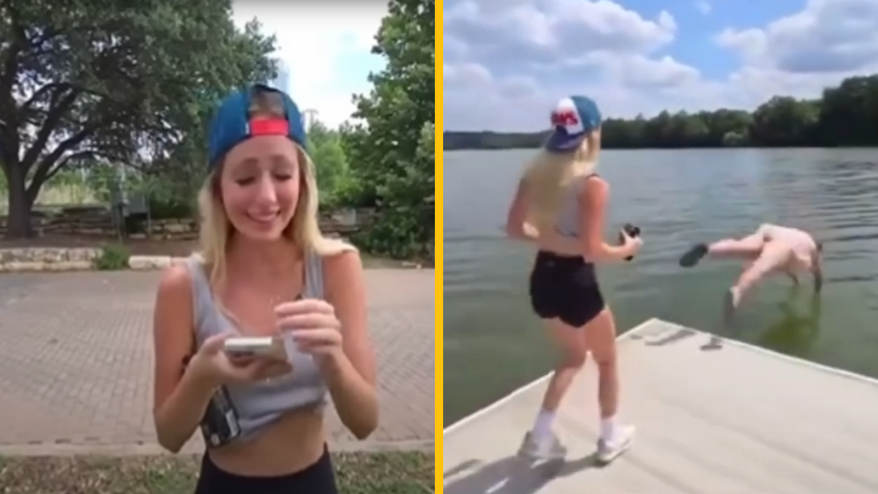 Influencerka presvedčila ženu, ktorá nevie plávať, aby skočila do jazera. Od topiacej ženy odišla so smiechom