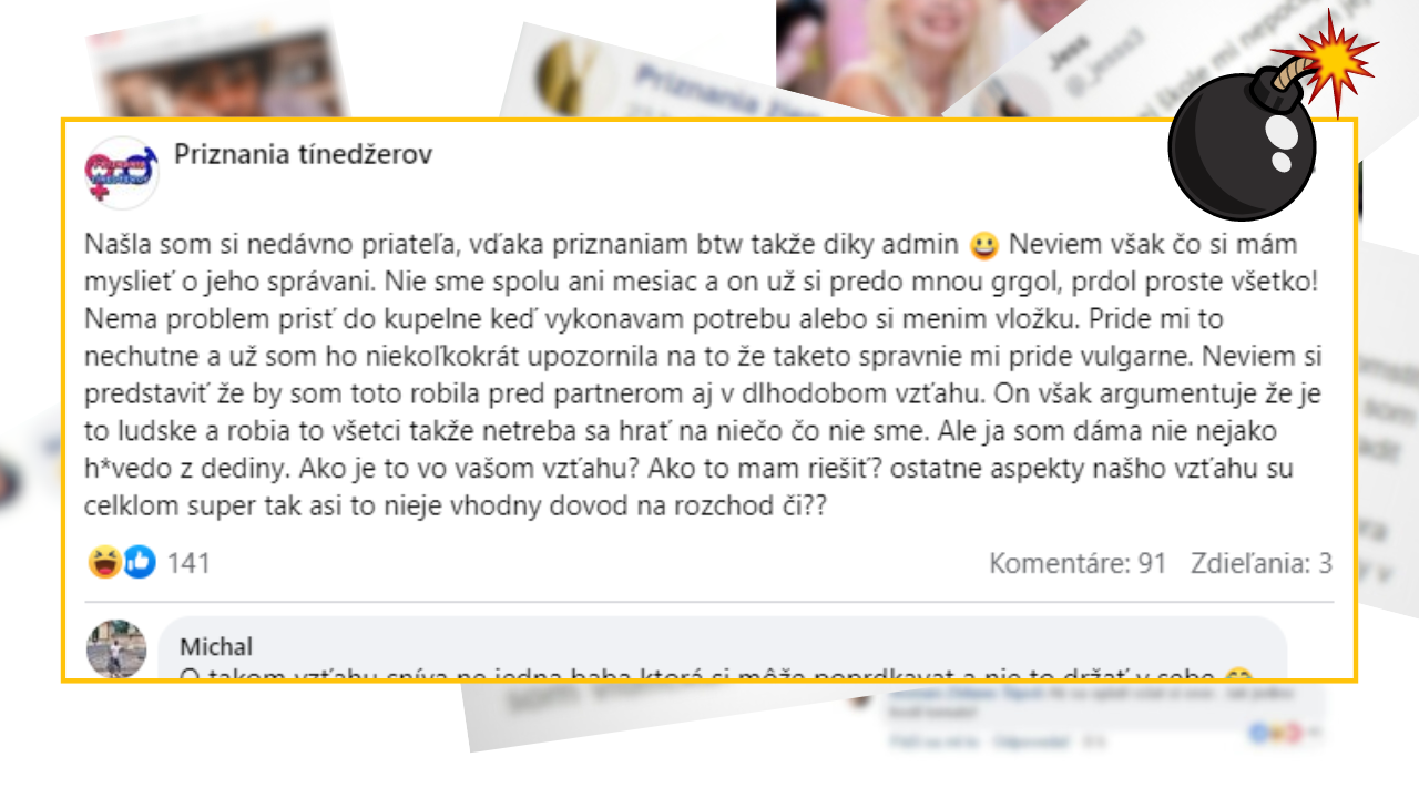 Bomby zo sociálnych sietí #993 – priznala sa, že sú spolu mesiac a on pred ňou prdí a grgá, dostala vtipné odpovede