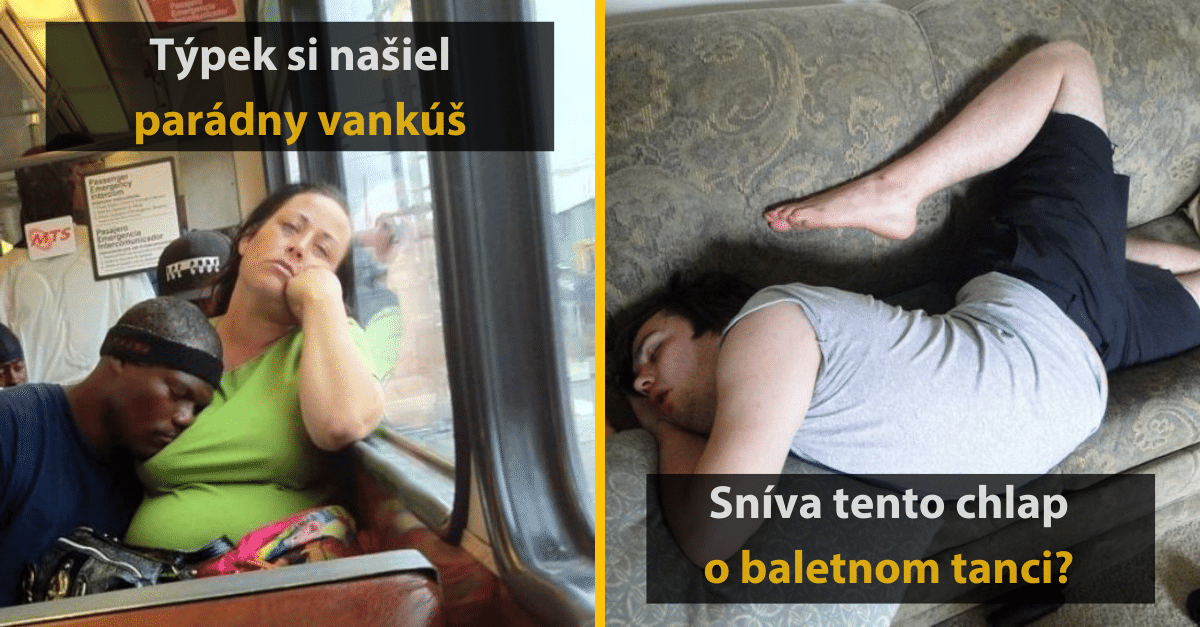 25 vtipných momentiek, ktoré nachytali ľudí pri šlofíku v kadejakých polohách