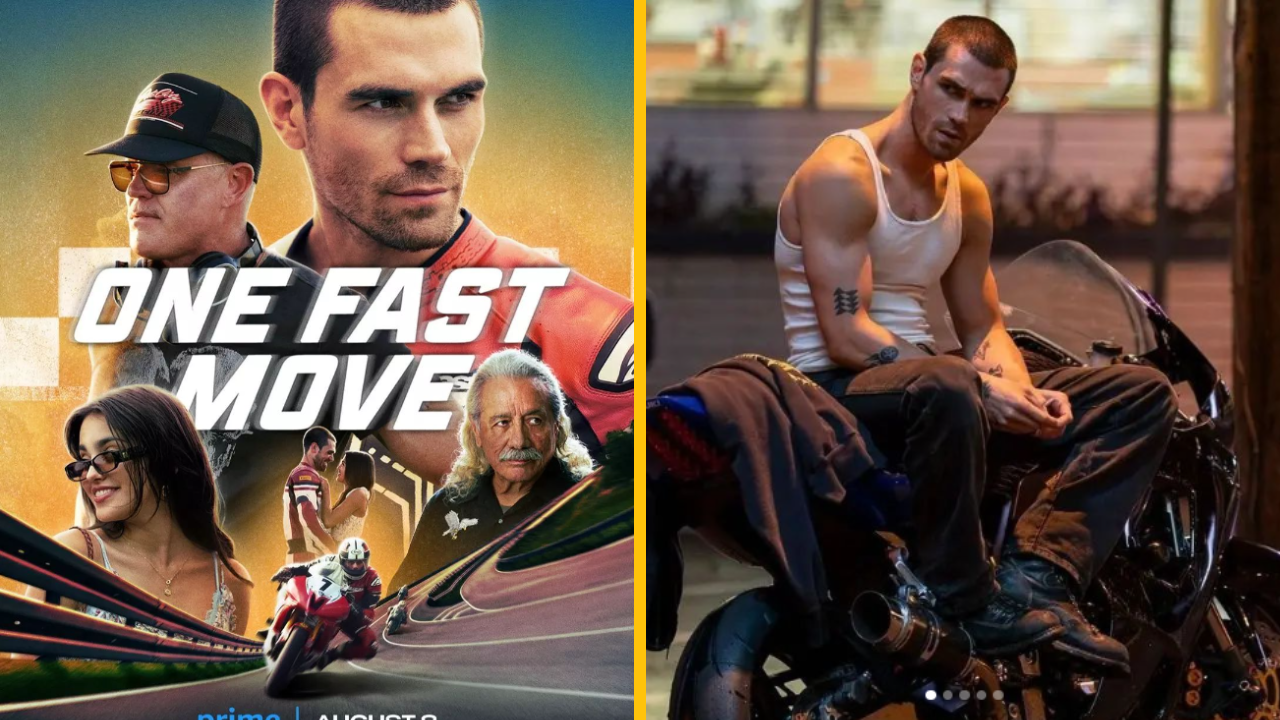 V akčnom filme „One Fast Move“ ukazuje KJ Apa ako motocyklového pretekára