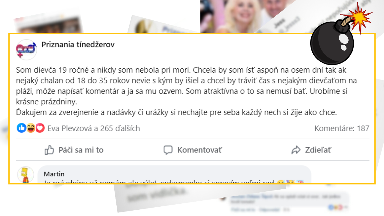 Bomby zo sociálnych sietí #1031 – 19-ročná baba si hľadá chalana, ktorý ju vezme na dovolenku pri more