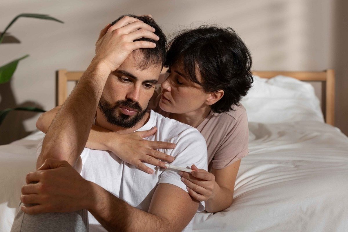 couple, bedroom, argument