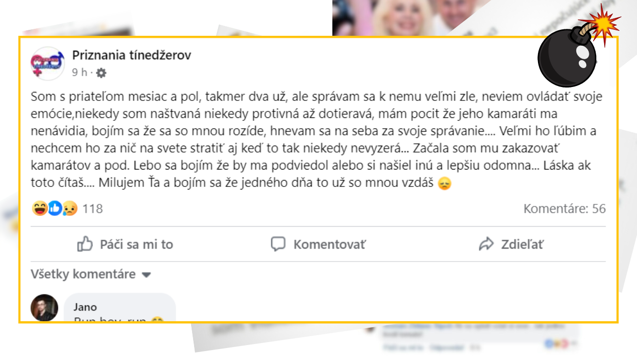 Bomby zo sociálnych sietí #1036 – správa s k svojmu frajerovi zle a bojí sa, že o neho príde