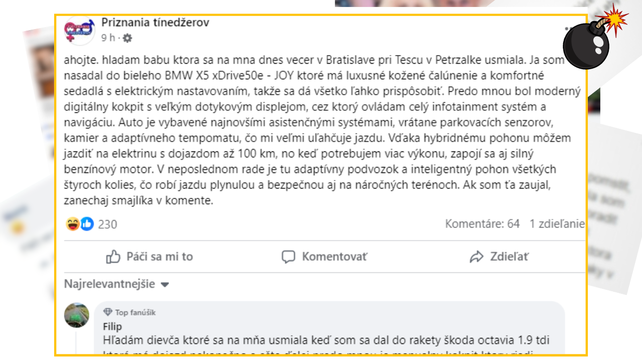 Bomby zo sociálnych sietí #1037 –  hľadal jednu babu, ktorú stretol, no nezabudol sa pochváliť svojim luxusným autom