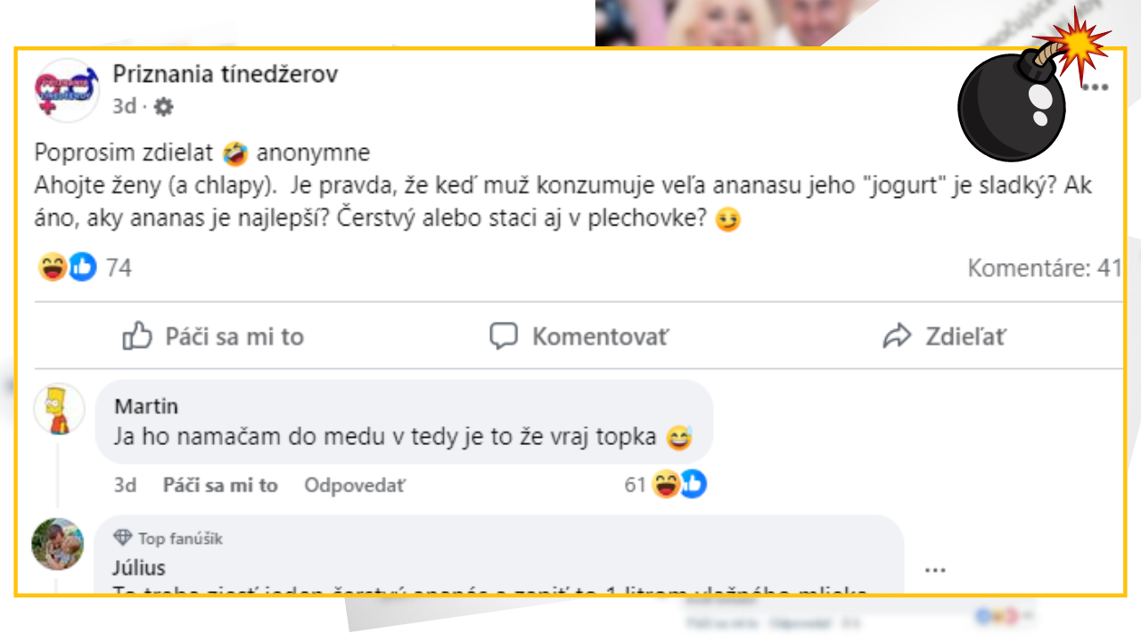 Bomby zo sociálnych sietí #1054 – pýtala sa či má chalan svoj „jogurt“ chutnejší, keď konzumuje veľa ananásu