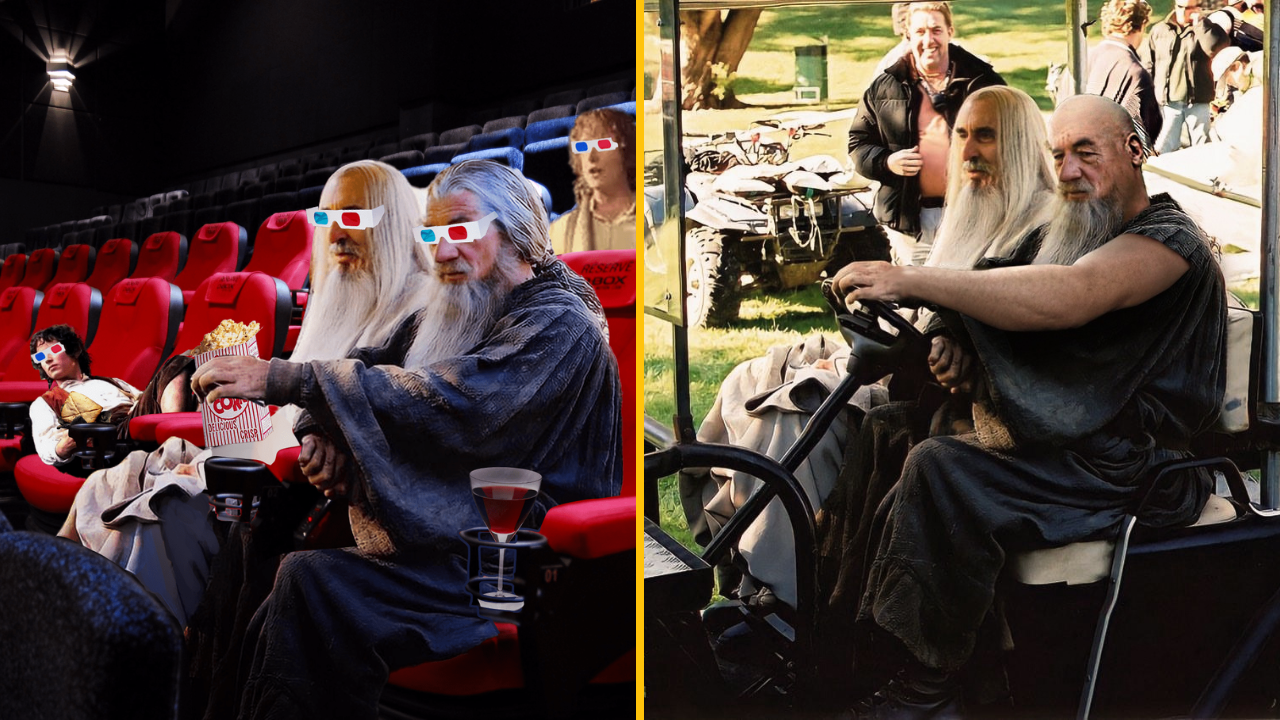 Vtipný Photoshop battle s Gandalfom a Sarumanom – Internet sa poriadne zabavil na tejto dvojici v golfovom vozíku