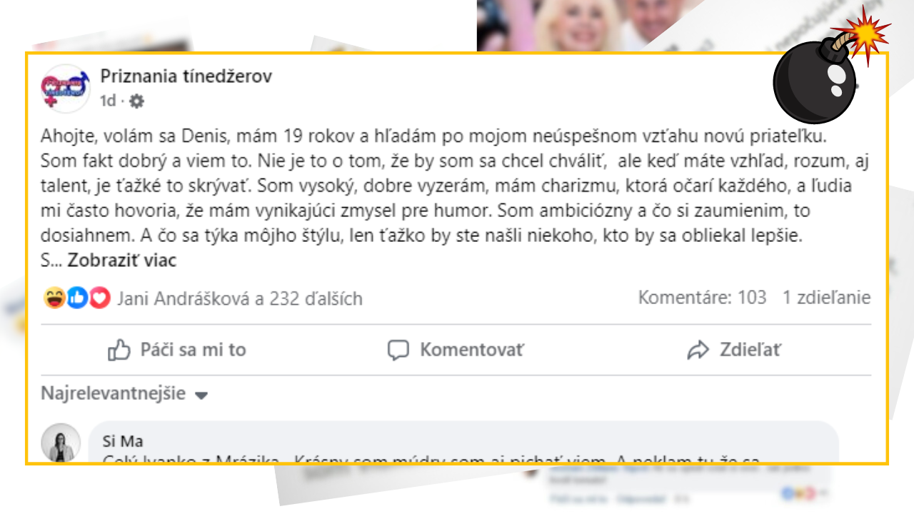 Bomby zo sociálnych sietí #1063 – hľadá si novú priateľku a opísal sa aký je úžasný chlap. Zožal vlnu hejtu a vtipných komentárov