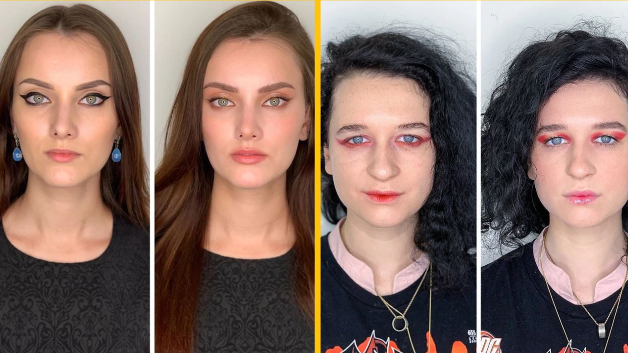 Odvážne dievčatá, ktoré súhlasili s porovnaním make-upu, ktorý urobili oni a profesionálka
