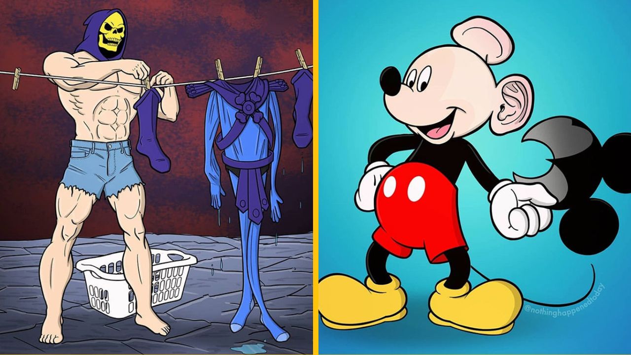 10 vtipných fotiek, ktoré ukazujú tajný život obľúbených kreslených hrdinov