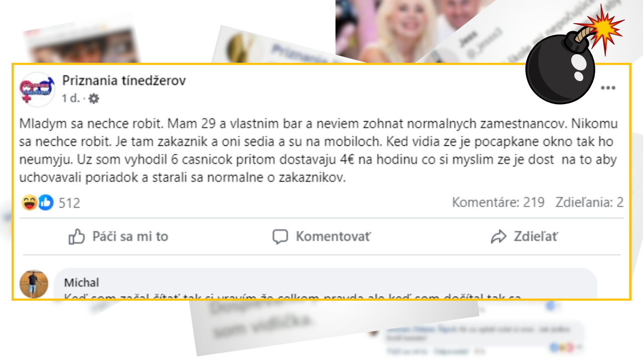 Bomby zo sociálnych sietí #1106 – má 29 rokov, vlastní bar a sťažuje si, že mladým sa nechce pracovať