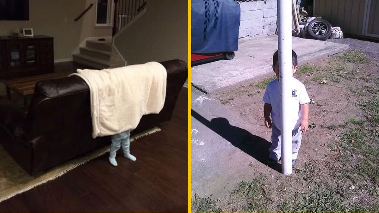 10 vtipných fotiek detí, ktoré sa skryli a mysleli si, že sú neviditeľné