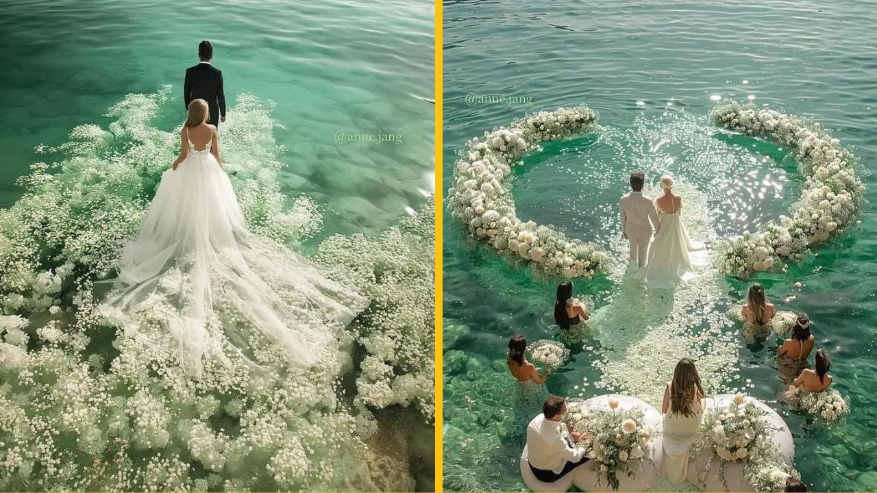 9 jedinečných fotografií, ktoré ukazujú, ako vyzerá svadba priamo v oceáne