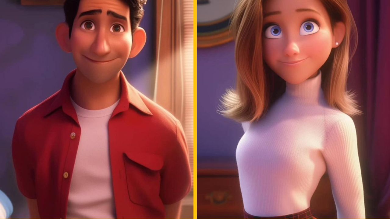 9 ilustrácií hviezd seriálu Priatelia v podobe postavičiek od Pixaru