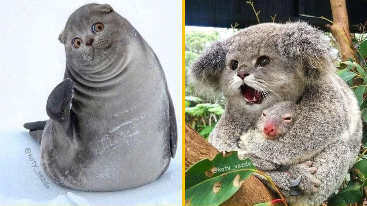 10 vtipných obrázkov, ako by vyzerali ostatné zvieratá s tvárou mačky