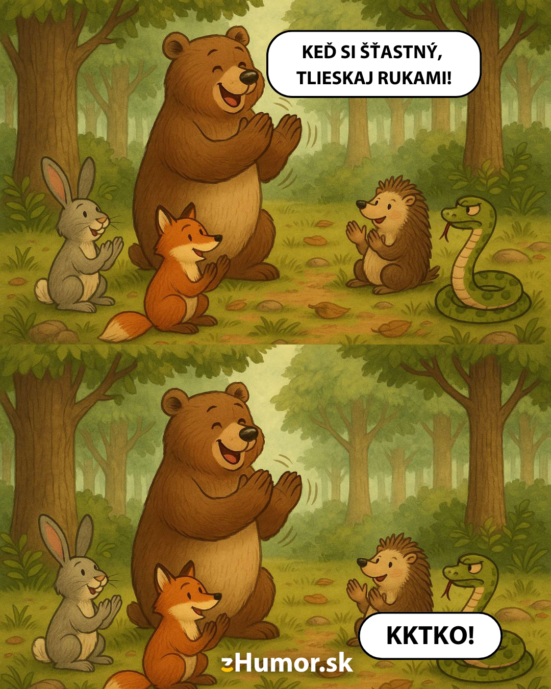 Keď zvieratká v lese tlieskajú