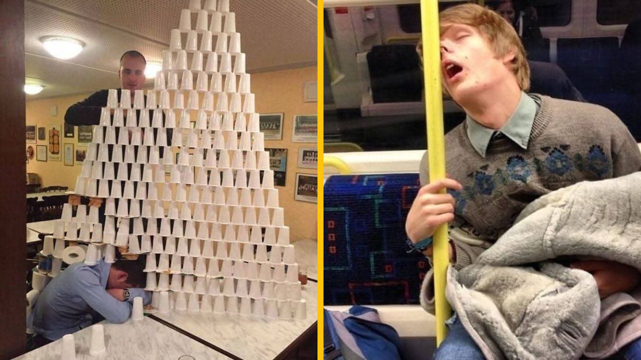 10 vtipných momentiek, kedy ľudia zaspali na tom najmenej vhodnom mieste