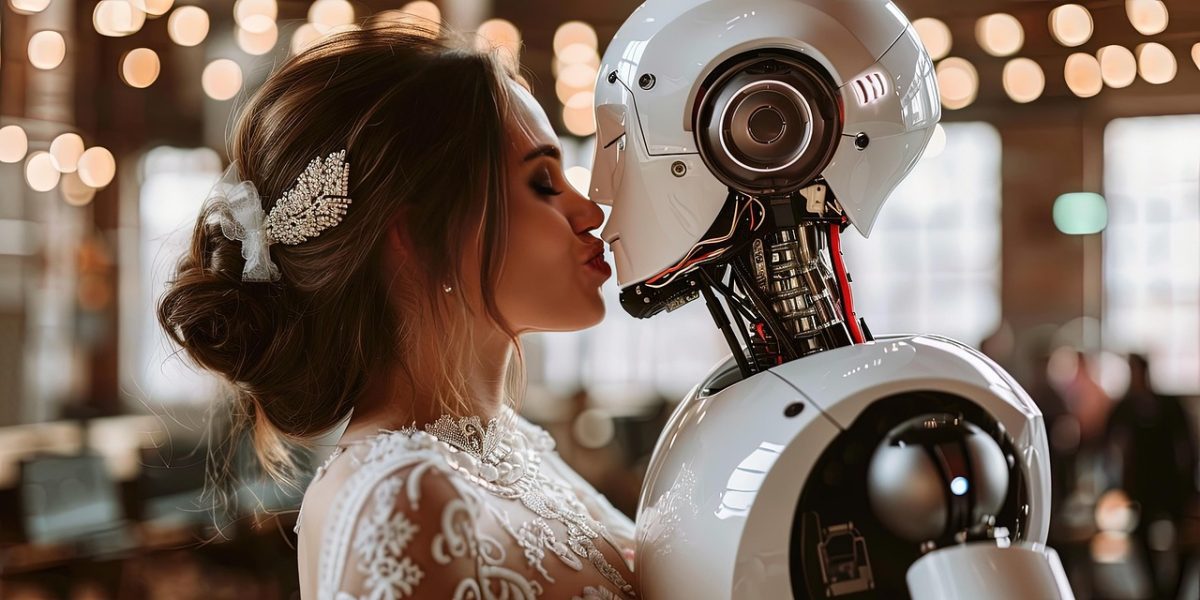 ai, artificial intelligence, dating, marriage, chatbot, robot, romance, wedding, bride, groom, ai generated