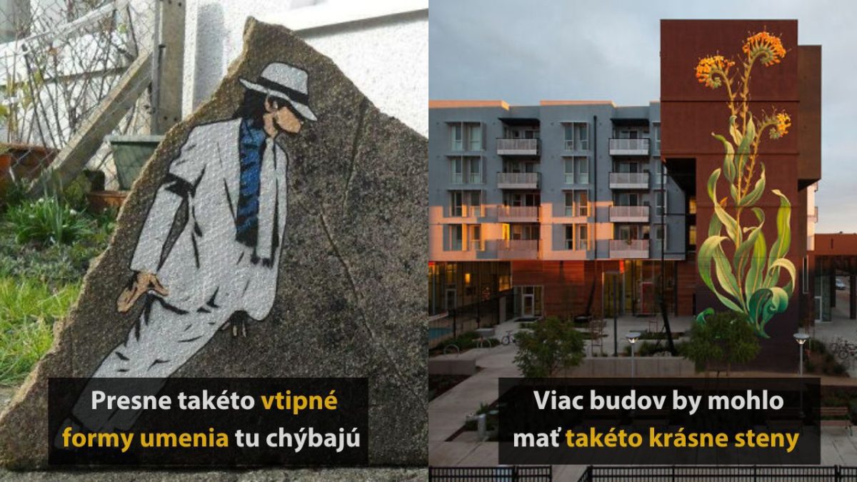 Vtipné umenie na kameni a krásna nástenná maľba na budove; kreativita skrášľuje verejný priestor.