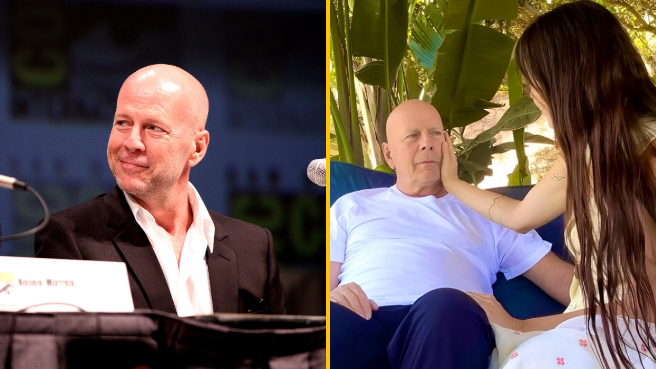 Ľavý: muž v saku rozpráva na konferencii. Pravý: muž v bielom tričku sedí na pohovke vedľa ženy pod palmami.