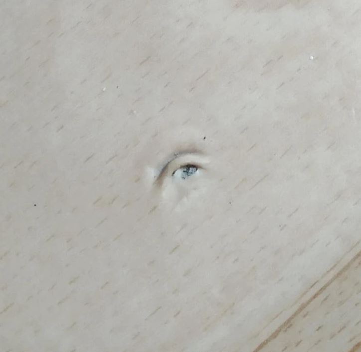 Ryha na drevenom povrchu, detailný záber s jemnou textúrou a viditeľnými škrabancami.