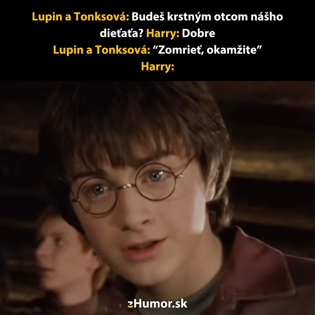 Náhľadná paródia na známeho čarodejníka obklopeného dialógom s humorným zvratom.