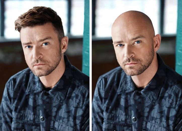 Nie je možné určiť, kto sú osoby na obrázku. Dvojica mužov v tmavej bunde s rôznymi účesmi, sústredené výrazy.