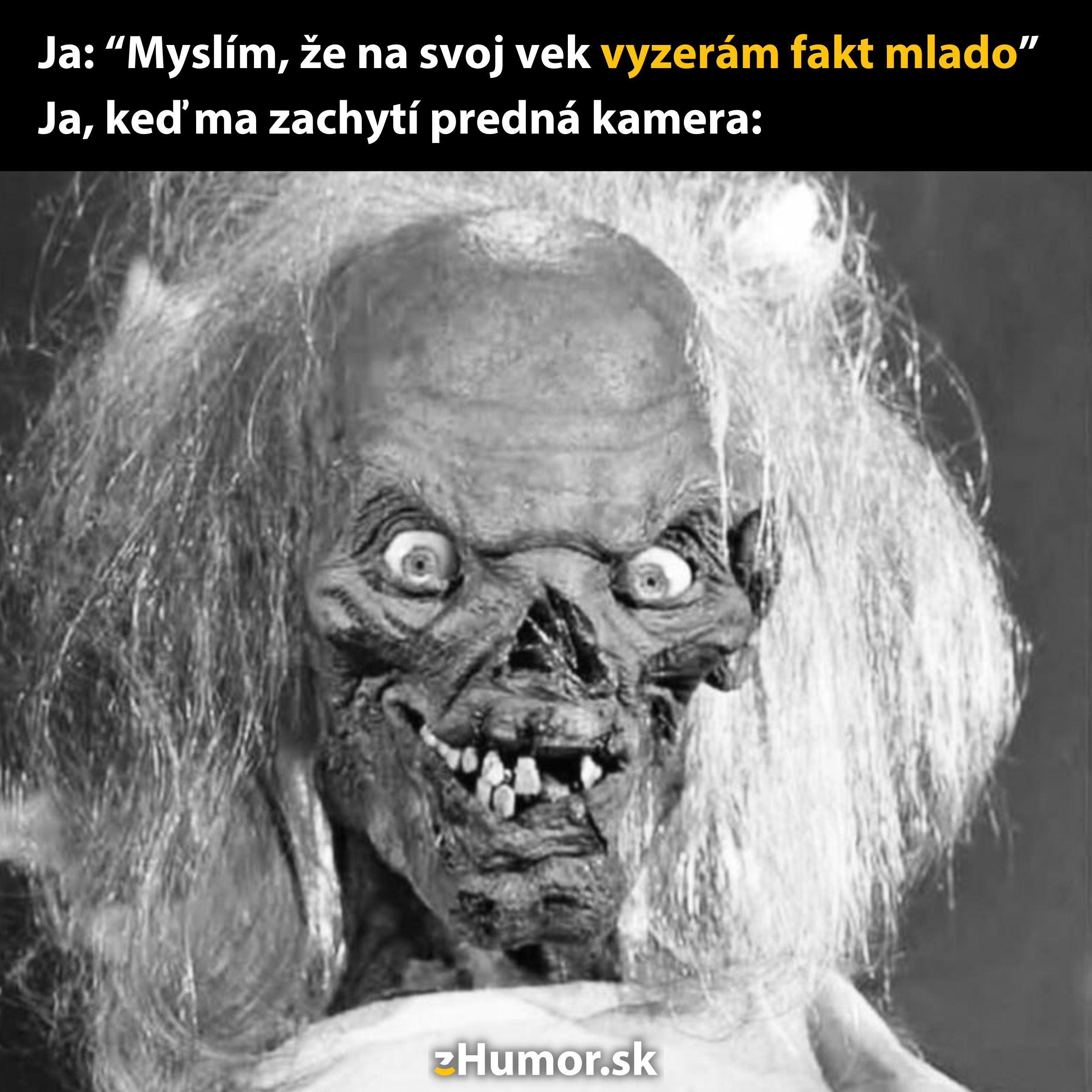 Predná kamera odhaľuje pravdu: humorný kontrast medzi pocitom mladosti a realitou.