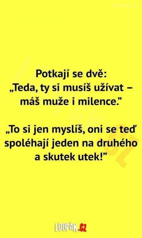 Vtipný dialóg o ženách a mužoch, ktorý ilustruje iróniu vo vzťahoch, s dôrazom na vzájomnú spolupatričnosť.