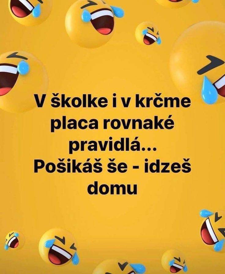 Žlté smajlíky s úsmevom na žltom pozadí s nápisom o pravidlách v škôlke a krčme.