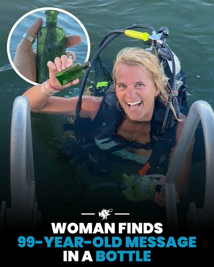 Potápačka našla 99 rokov starú správu v fľaši počas potápania v jazere.