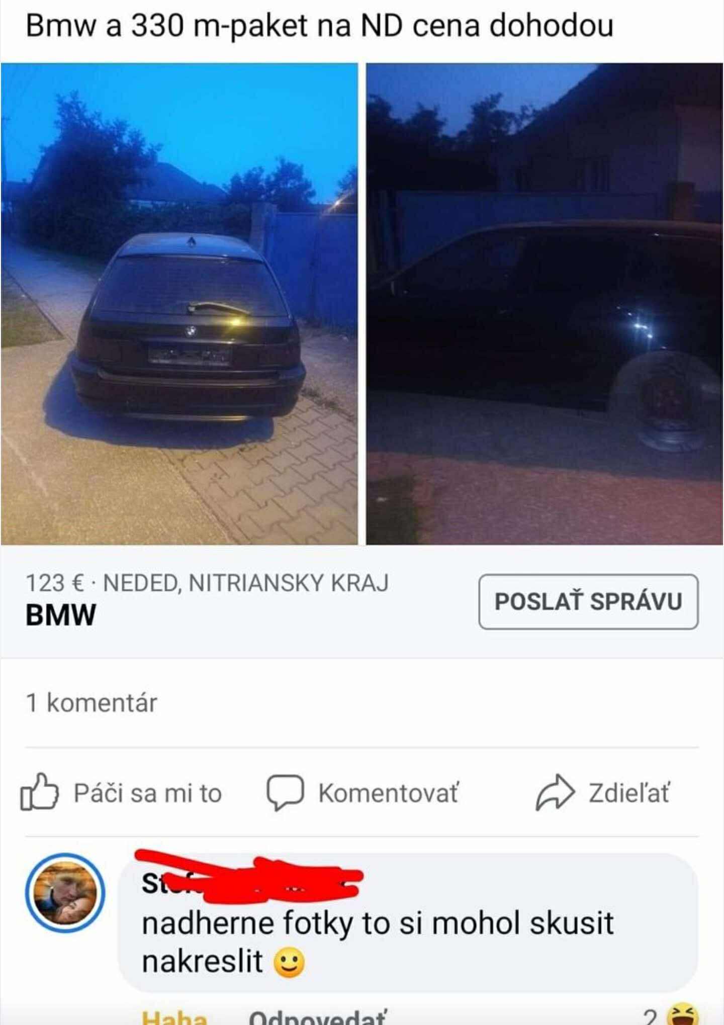 BMW 330 M-paket na diely, nočné fotky, lokalita Neded, cena podľa dohody.