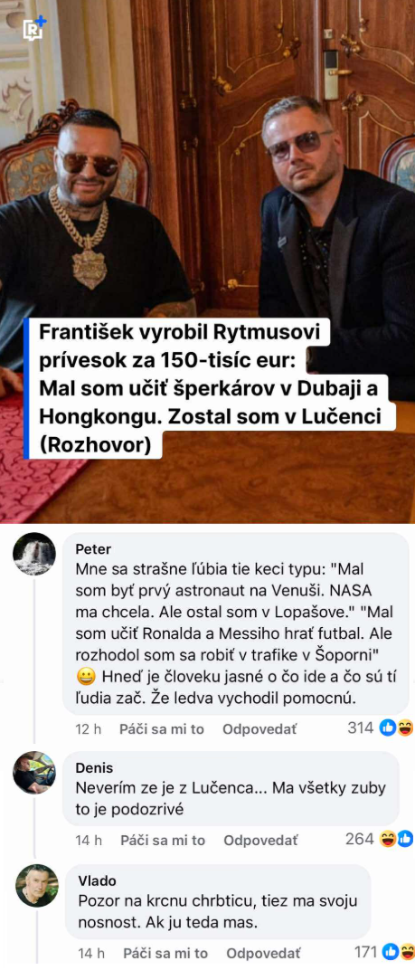 Dvaja muži sediaci pri stole, zdieľajúci príbeh o šperkárstve a ich skúsenostiach v Dubaji a Hongkongu.