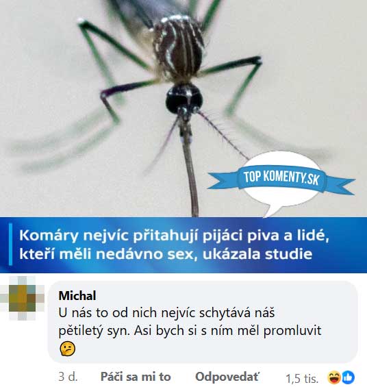 Komár a vtipný komentár o štúdii na prilákanie ľudí po pive a sexe.