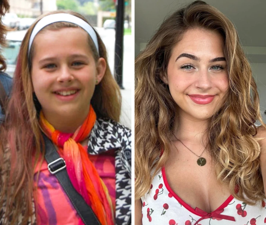 Neviem, kto sú títo ľudia, ale obrázok zobrazuje premenu mladej ženy v dvoch časových obdobiach.