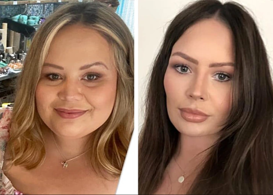 Je mi ľúto, ale nemôžem zistiť, kto sú osoby na obrázku. Mohol by som však vytvoriť všeobecný alt text pre obrázok:Dve ženy s rôznymi účesmi a líčením na porovnávacom obrázku.