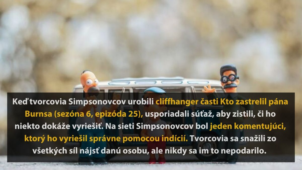 Postavy zo seriálu Simpsonovci stoja pri aute, tematika tajomnej súťaže zo 6. série.