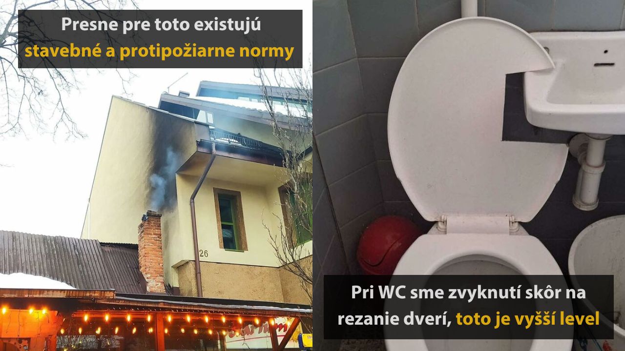 Dom so zlým komínom a netradičná toaleta, ukážka porušenia stavebných noriem.