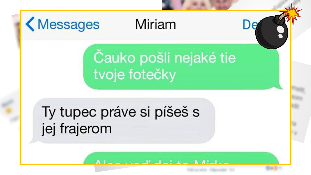 SMS konverzácia: Žiadosť o fotky a vtipná odpoveď, zmätok medzi partnermi.