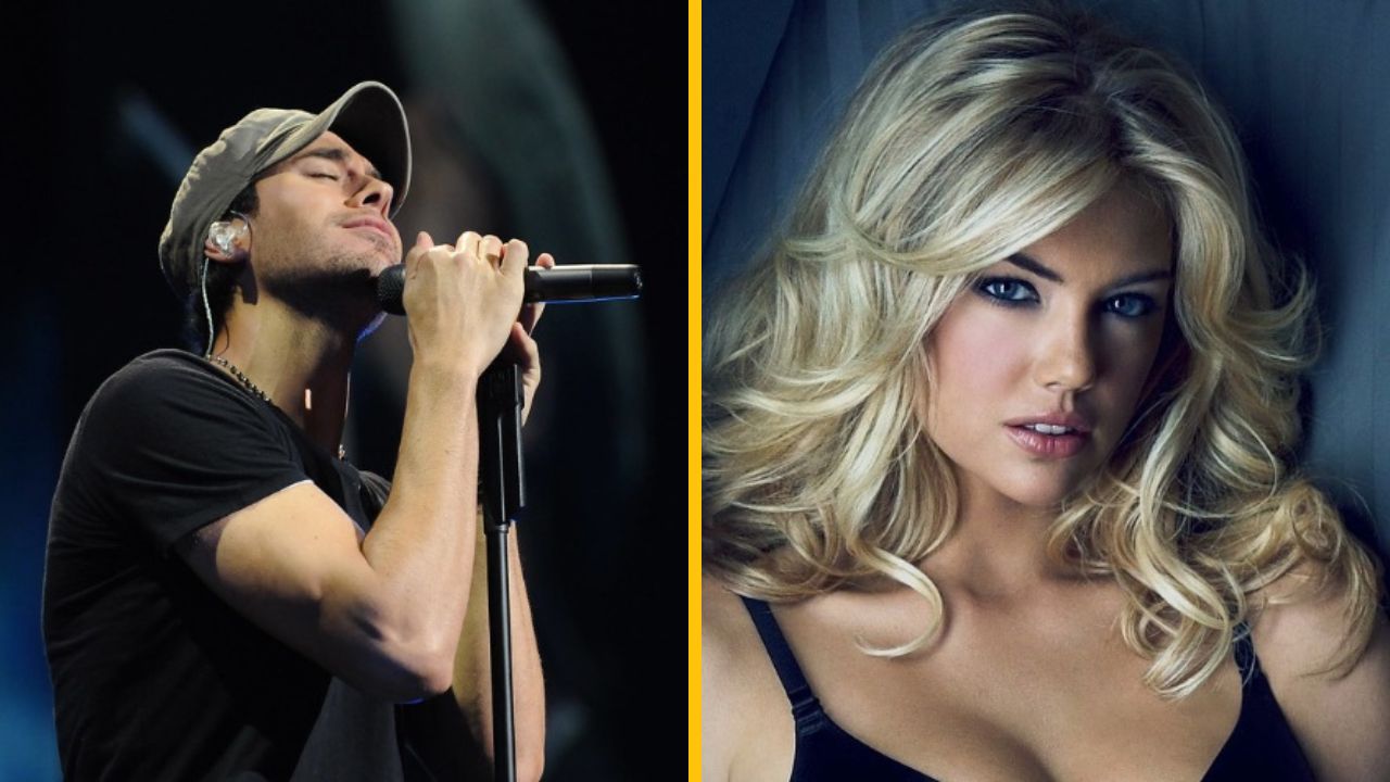 Spevák na koncerte so zatvorenými očami a žena s blond vlasmi v elegantnom oblečení.