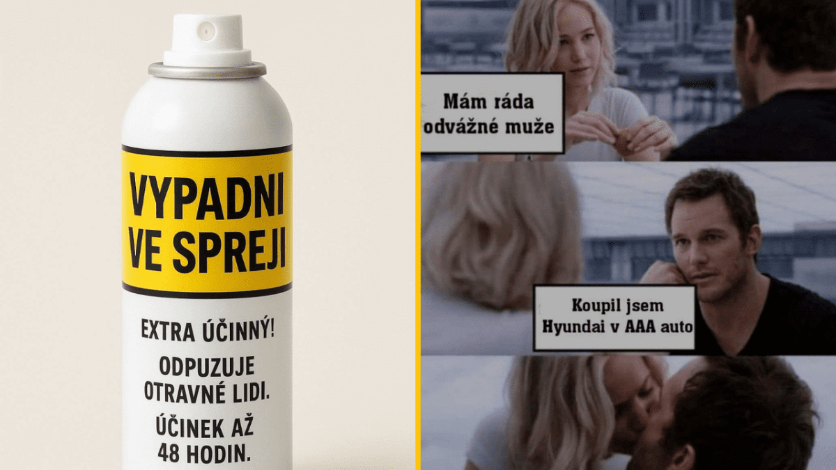 Vtipný sprej na odpudzovanie otravných ľudí a komická scénka o kúpe auta a odvaze.