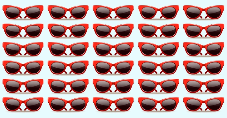 Rady červených slnečných okuliarov s tmavými sklami na svetlom podklade.