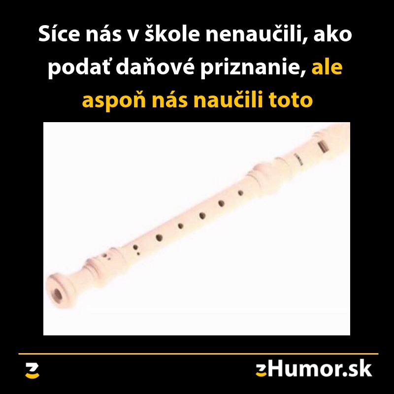 Flauta so vzdelávacím textom: školské zručnosti vs. praktické vedomosti v živote.