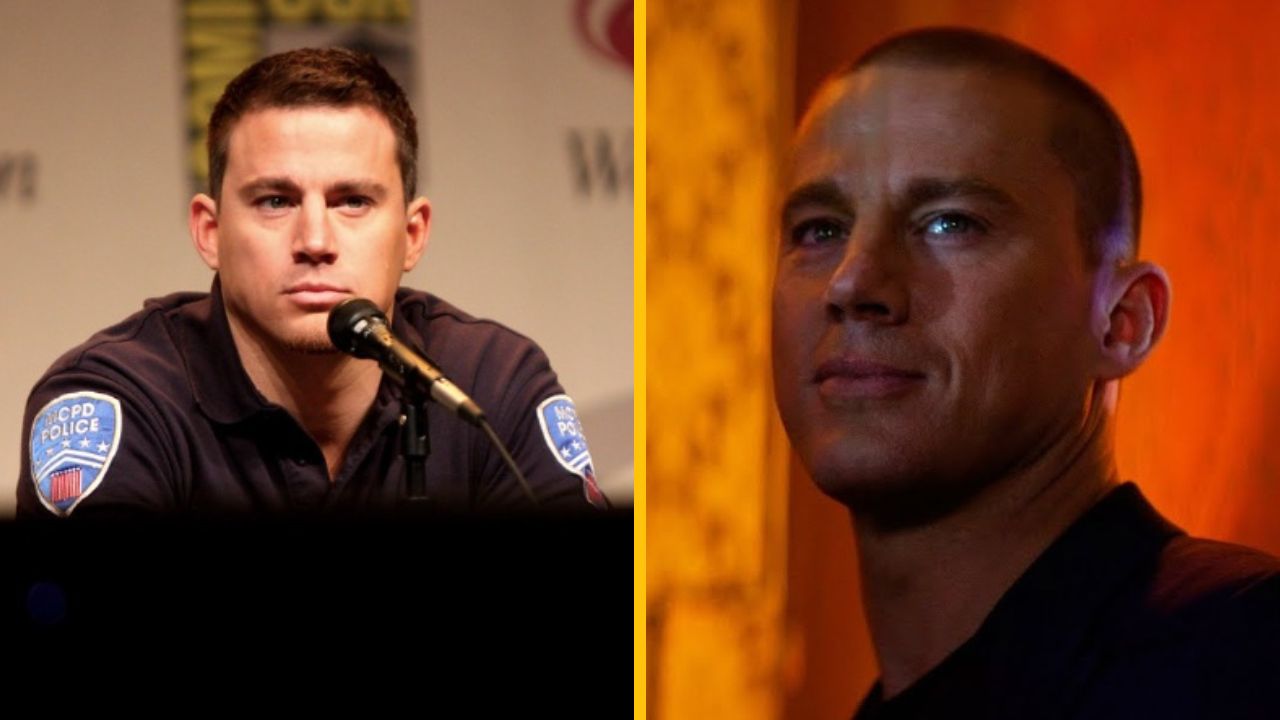 Osoba v policajnej uniforme počas rozhovoru a detailný portrét v teplom osvetlení.