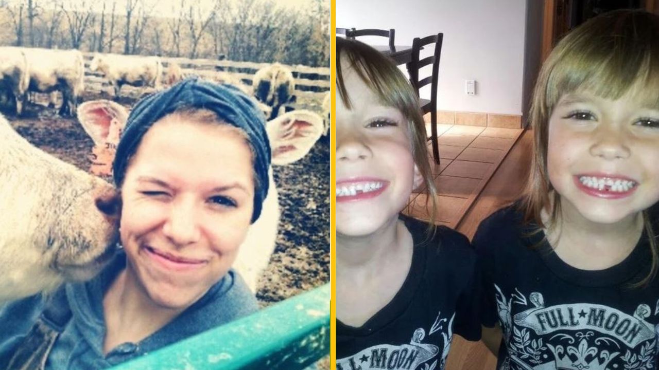 Žena so zvieraťom na farme a deti s úsmevom v interiéri. Šťastné momenty zo života na vidieku a rodinné príbehy.